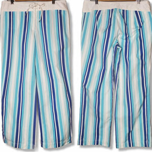 Tommy Hilfiger Striped Cropped Pants Blue Size 8